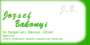 jozsef bakonyi business card