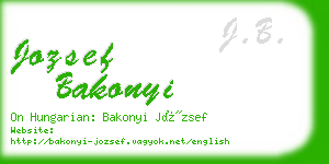 jozsef bakonyi business card